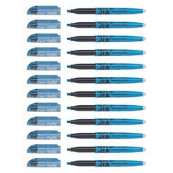 Lot de 12 surligneurs effaçables PILOT FRIXION Light pointe biseautée - Bleu