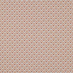 Tissu Coton enduit Losanges sur fond Rose corail