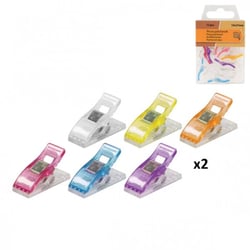 Lot 12 pinces à tissus patchwork multicolore 2,7x1cm