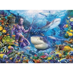Puzzle océan les requins le roi de la mer dauphins sur le récif de corail 500 pièces - ravensburger - 150397