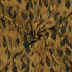 Tissu Satin Duchesse Arsinoé motif abstrait Noir sur fond Bronze