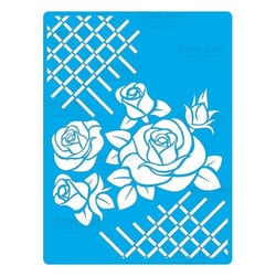 Pochoir plastique souple réutilisable 18,5 x 14,5 cm Fabrika Decoru LES ROSES 116