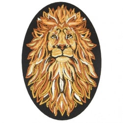Lot de 3 écussons thermocollants lion 9 cm x 6 cm