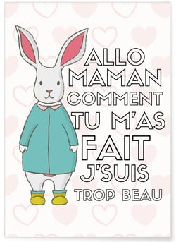 Affiche Allo maman comment tu m'as fait j'suis trop beau | A3 : 29,7x42cm
