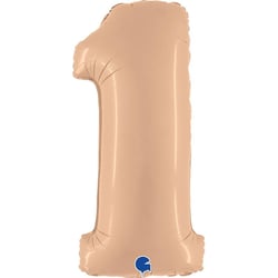 Ballon Géant Chiffre 1 Satin Nude (102 cm)