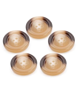 Lot de 5 boutons Corne Brillant