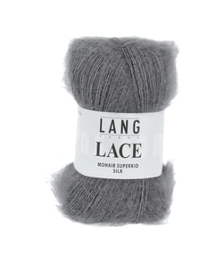 Pelote de Mohair et soie à tricoter LACE - 25 GR - Lang Yarns Gris (05)