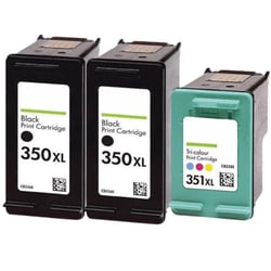 Pack de Cartouches Compatibles HP 350-351 XL Noir & Couleur pour Imprimantes DeskJet, OfficeJet & PhotoSmart HP