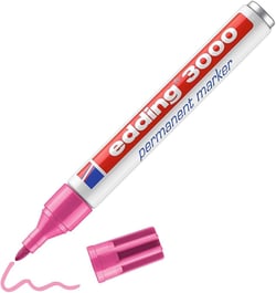 Marqueur permanent pointe ronde 1,5-3 mm - Edding - Rose - 3000