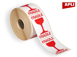 Apli 111634 - Etiquettes de signalisation fragile rouge/verre 70x100mm