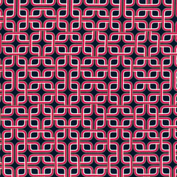 Tissu Viscose Twill motifs abstraits rouge sur fond Bleu marine