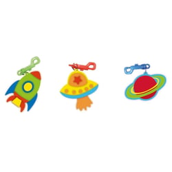 Kit porte-clés mousse pour enfant Espace 3 pièces