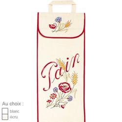 LUC - Sac à pain en coton blanc Coquelicots