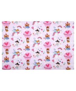 Tissu coton enfant cretonne montgolfière fille de 160 cm de largeur ninon rose vendu par 50 cm