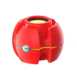Mini Enceinte Bluetooth Effet Lumineux RGB Son Surround 3D Autonomie 4 Heures Rouge YONIS