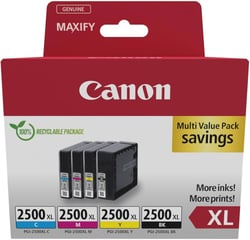 Cartouche d'encre Canon PGI-2500XL - Pack de 4 - Noir, Cyan, Magenta, Jaune - XL
