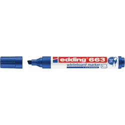 Marqueur tableau blanc EDDING 663 - Pointe biseau 1-5 mm - Bleu - Rechargeable