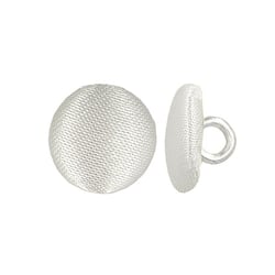 Bouton recouvert satin (11mm - Blanc)