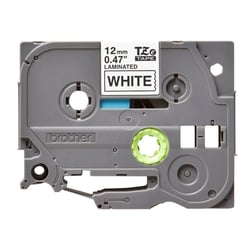 Ruban laminé adhésif noir blanc 12 mm P-Touch - Brother