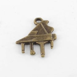 MégaCréa - Breloque en métal Piano 19mm Bronze 10 pièces