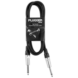 Plugger, câble guitare instrument Jack mâle mono 6,35mm vers Jack mâle mono 6,35mm. Compatible Ampli, basse, guitare, haut-parleur, appareil DJ, synthé et autres. Longueur 1,5 mètre