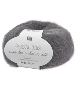 Fil à tricoter Essentials Super Kid Mohair Loves Silk 25 gr - Rico Design 55 Gris