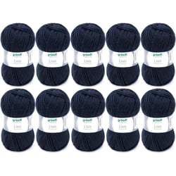 10 pelotes de laine - Bleu marine - 19 - 100% acrylique - 3,5/4,5 mm - Gründl - Lisa Premium