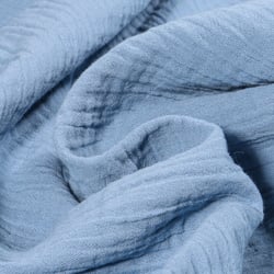 Tissu Double gaze grande largeur uni Bleu denim