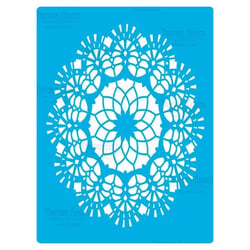 Pochoir plastique souple réutilisable 18,5 x 14,5 cm Fabrika Decoru ROSACE 398