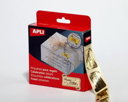 Apli 116112 - Etiquettes célébrations "Plaisir d'offrir" 19 x 34mm couleur Or