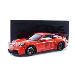 Voiture Miniature de Collection - MINICHAMPS 1/18 - PORSCHE 911 (992) GT3 - Orange - Blanc