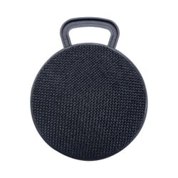 Mini Enceinte Bluetooth Portable Rond Texturé Tissu Avec Support Appel Mains-Libres Et Carte TF Noir YONIS