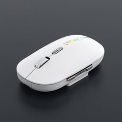 Souris Gaming Sans Fil Silencieuse 7 Boutons RGB Rechargeable Bluetooth Blanc YONIS