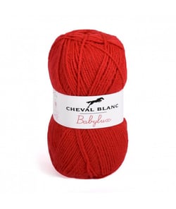 Laine à tricoter BABYLUX de Cheval Blanc Rouge (004 - COQUELICOT)