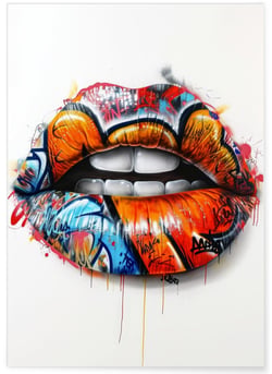 Affiche Lèvres Graffiti Pop Art | A3 : 29,7x42cm