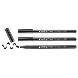 Lot de 3 feutres calligraphie pointe biseautée 3,5 mm - EDDING - Noir