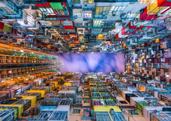 Colorful Apartment Building, Hong Kong