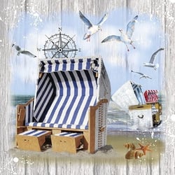 Lot de 4 serviettes en papier découpage collage 33 cm TRANSAT MOUETTE BORD DE MER M 124