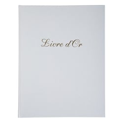 Livre d'or Balacron avec titre 100 pages blanches - 27x22 cm vertical - Blanc - x 2 - Exacompta