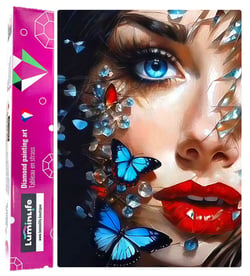 Diamond Painting Broderie Diamant LUMINLIFE 50x70cm, 100% strass, diamants ronds - Princesse papillon