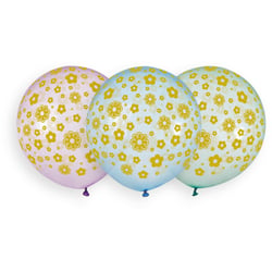 3 Ballons Fleurs Ø48cm