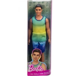 Poupée ken cheveux noir fashionistas avec short et débardeur - barbie - mattel - hyv00