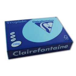 Ramette de papier - A4 - Bleu royal - 160g - Impression - 250 feuilles - Clairefontaine Trophée