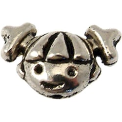 MégaCréa - Perle métal fille 17x10 mm Argenté