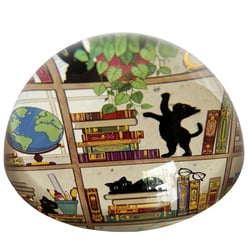 Presse-papier chatons dans la bibliothèque