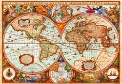 Puzzle 1000 pièces - Classiquetage Map - Bluebird Puzzle