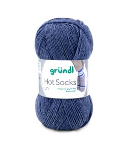 Laine à chaussettes à tricoter HOT SOCKS UNI - Grundl - certifiée Oeko-Tex 59 Bleu