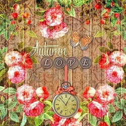 Lot de 4 serviettes en papier découpage collage 33 cm AUTUMN LOVE FL 101