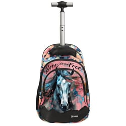 Sac à dos à roulettes Cheval Born To be Free 44 CM - 2 compartiments