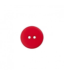 Carte de 2 boutons Polyester Rouge 25mm - Union Knopf Rouge